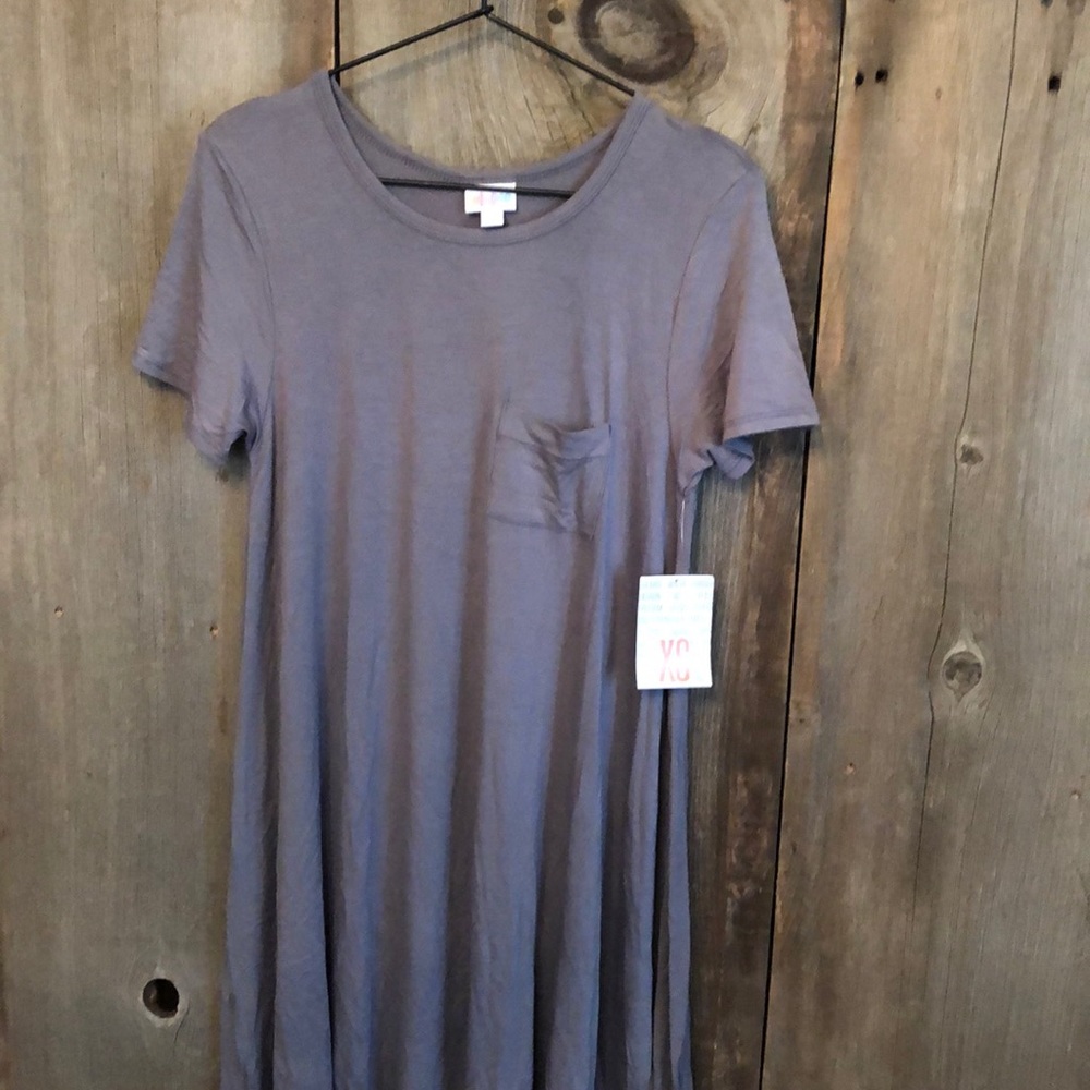 LuLaRoe Carly XS Gray High Low Dress Size 2 4